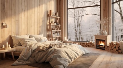 Fototapeta premium curtains blurred interior design rustic