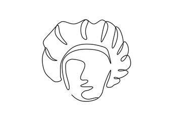 Head wear chef hat continuous line drawing. Vector illustration minimalist design hand drawn.
