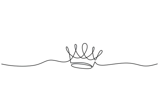 recommend clip art: Royal Crown continuous line drawing. Simple king crown outline design concept. Vector illustration.