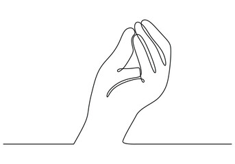 Bellissimo italian hand gesture continuous line drawing. Hand sign concept. minimalist vector illustration.