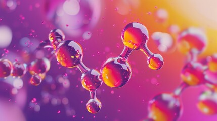 Abstract Background of Molecule in Pink and Purple Color