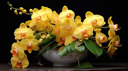vibrant yellow orchids © vectorwin