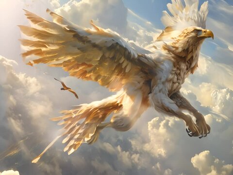 lion wings mythological griffin