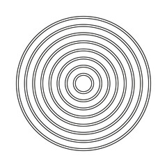 Fototapeta premium Concentric circle pattern. Black and white design. Geometric vector illustration. Minimalistic graphic element.