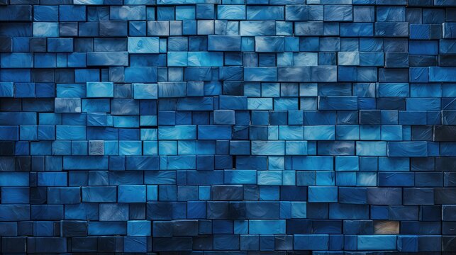 arrangement blue bricks