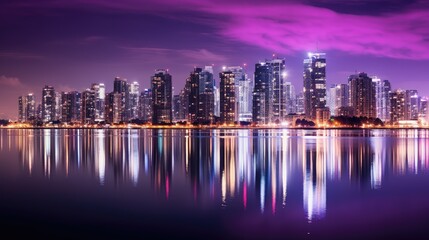 Fototapeta premium reflection purple lights