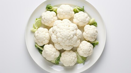 florets isolate cauliflower white