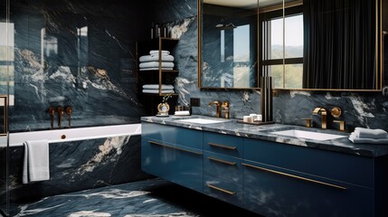 glossy dark blue marble