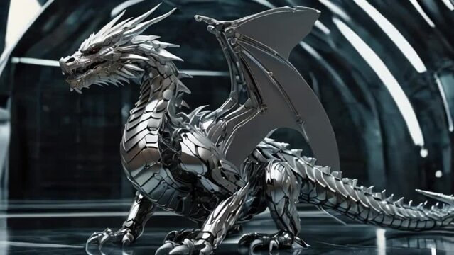 Handcrafted Iron Lighted Dragon: Elegant Illuminated Home Art