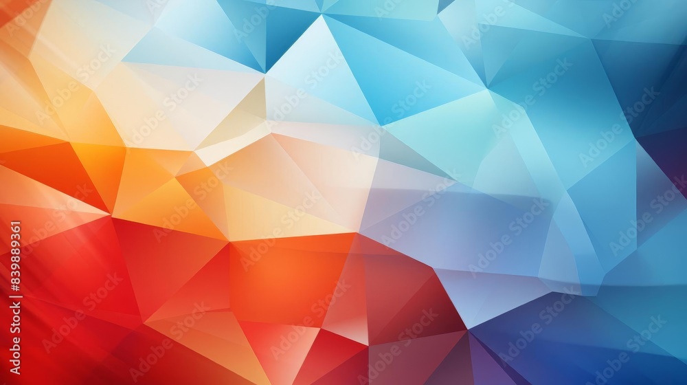 Wall mural abstract geometric pattern with vibrant colors, textured polygon shapes creating a modern and dynami
