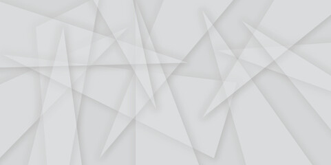 Abstract Minimal Geometric background with triangular bright light with soft shadows as pattern. White minimal line design. baseness technology and communication concept Decoration arrow design.