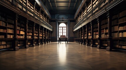 Fototapeta premium bookshelves empty interior