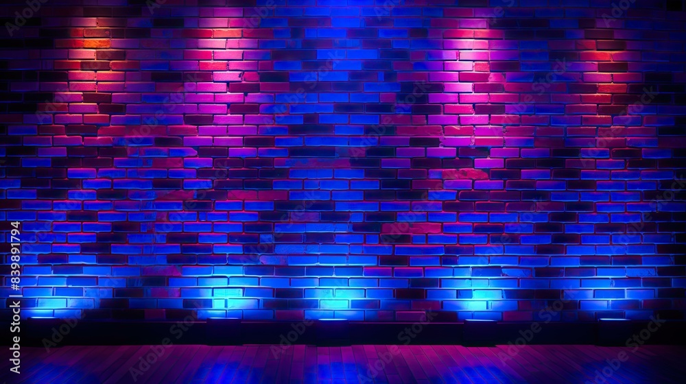 Wall mural patterns brick wall neon lights