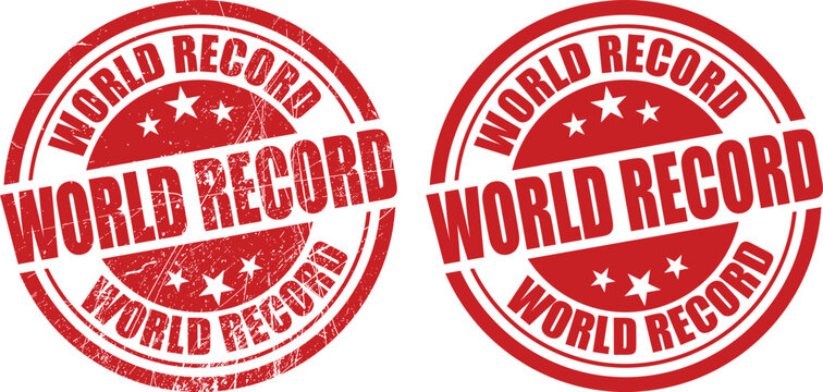 Word record retro stamp, seal vector design