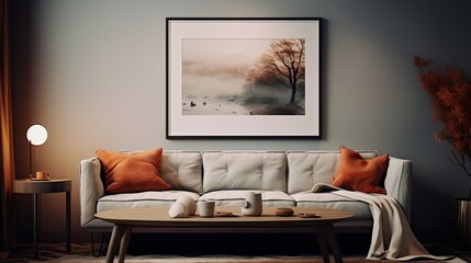 room blurred interior frame mockup