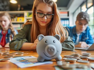 High School Students Learning Financial Literacy in Classroom