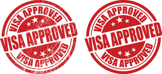 Visa approved retro stamp, seal vector design