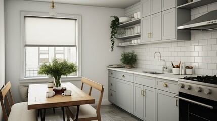 Fototapeta premium minimalist gray kitchen