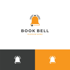 Fototapeta premium Reminder Book Logo Concept, Book With Bell Logo Illustration