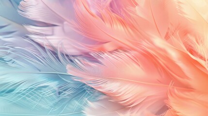 Obraz premium pastel colour feather abstract background, generative ai