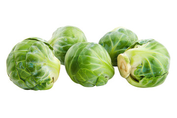 Fototapeta premium Fresh Brussels Sprouts Isometric on white background
