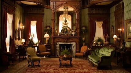 Fototapeta premium high victorian house interior