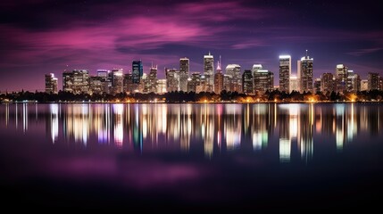 Naklejka premium reflection city lights background