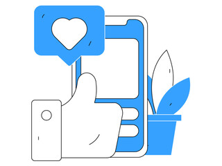 Virtual characters social communication concept business flat vector hand drawn illustration
