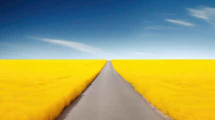 Naklejka premium wheat road yellow line