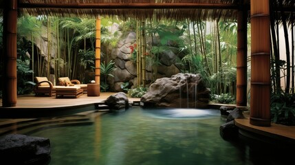 Fototapeta premium pools bamboo spa