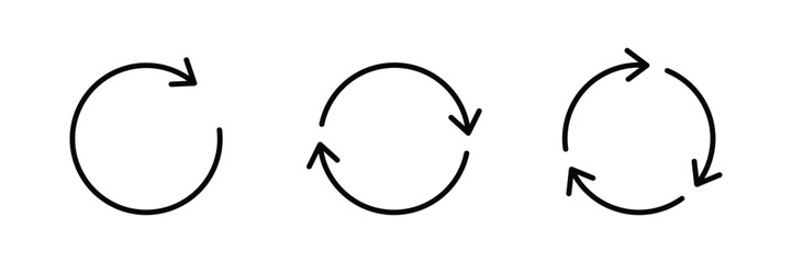 refresh, reload icon set vector