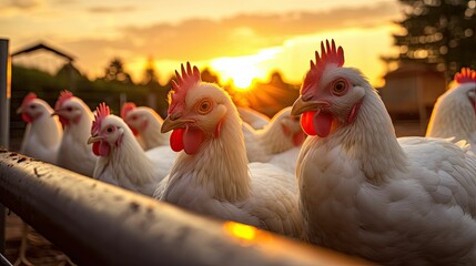 roosting sunset chicken farm