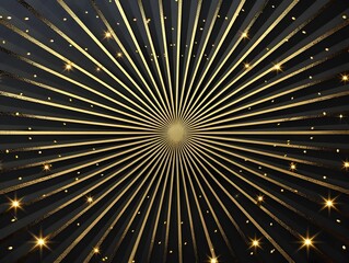 Obraz premium Radiant Golden Sunburst Pattern on Dark Elegant Luxury Background Concept