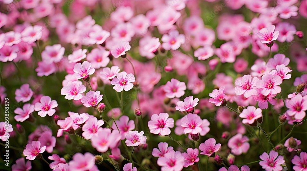 Poster lush small pink flowers