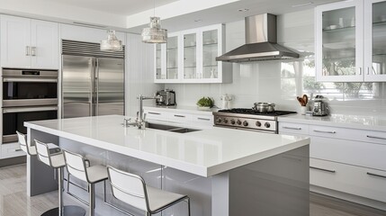 Fototapeta premium cabinets white and silver