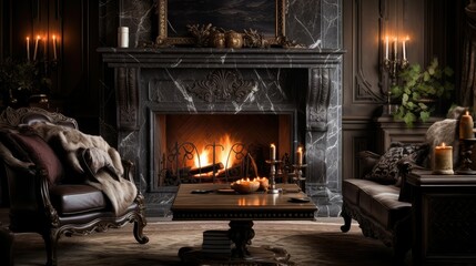 cozy dark marble