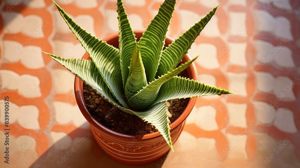 Poster plant aloe top view