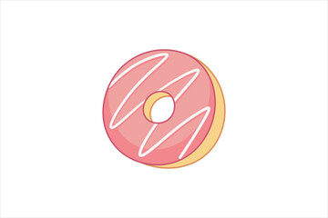 Sweet Donut Flat Sticker Design