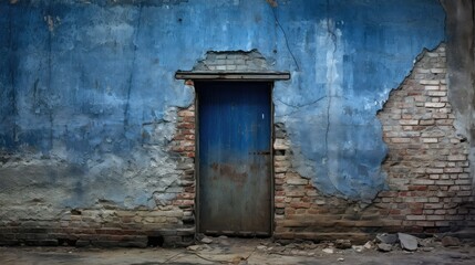 door distressed blue