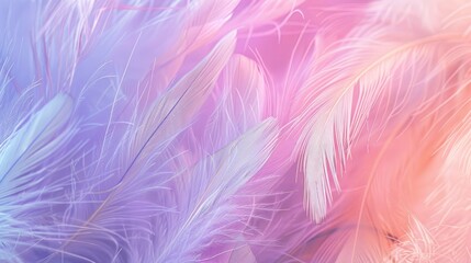 Obraz premium pastel colour feather abstract background, generative ai