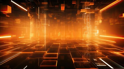 fi orange technology background