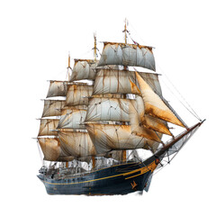 Sailing boat isolated on a transparent background