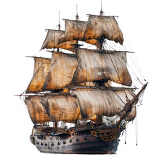 Sailing boat isolated on a transparent background