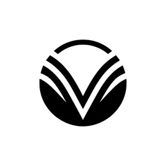 simple letter V line professional logo vector illustration template design