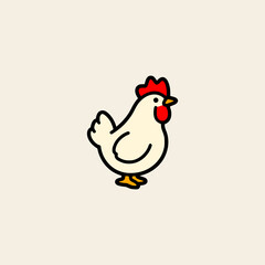 simple chicken animal line farm animal professional logo vector illustration template design