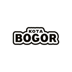 bogor text sticker tshirt vector illustration template design