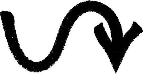 hand drawn black arrow  with transparent background	