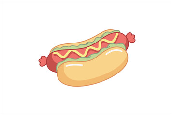 Hot Dog Flat Sticker Design