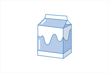Milk Box Flat Sticker Design