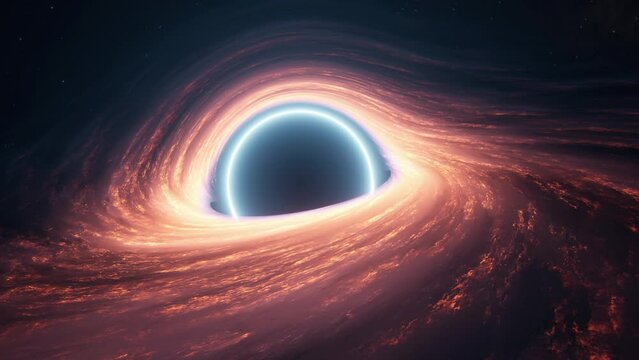 Explore the intriguing visuals of a CG black hole with vortex effect in the vastness of space